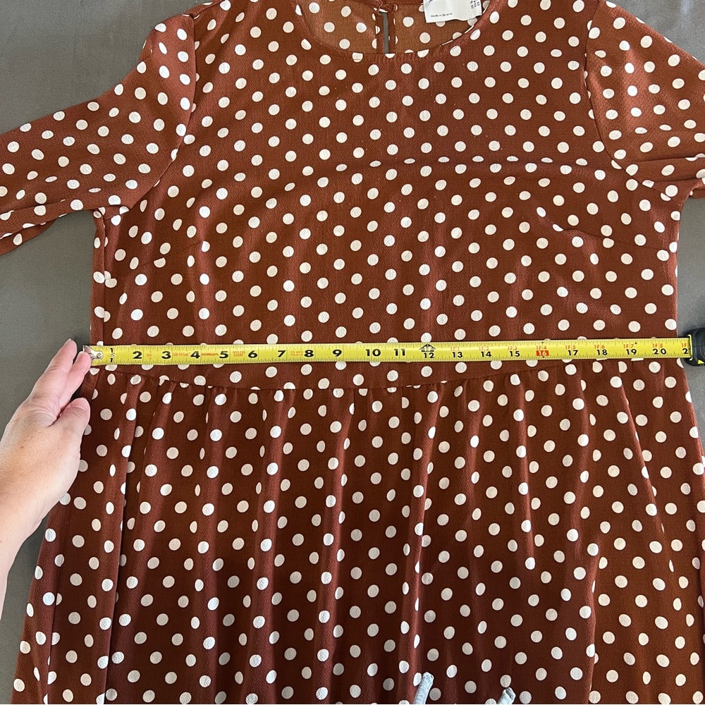 ASOS Women’s Long Sleeve Maxi Tiered Smock Polka Dot Midi Dress Size - Picture 7 of 8